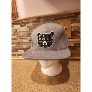 Cali Republic Street Wear Baseball Cap Hat Embroidered Cali Grey/Silver Snapback